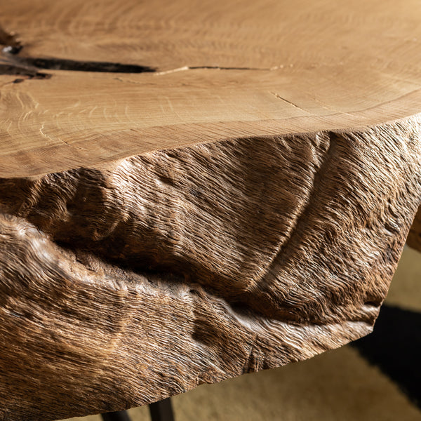 large solid oak coffee table
